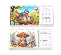 Rhinestone Art Calendar - Gem Art Painting Planner, Handmade Desk Calendar, Creative Planner, Decorative Gem | Sparkling Rhinestone Design,Holiday Birthday Gift Women Travel Office Home School