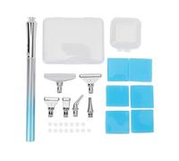Rhinestone Art Painting Pen Set, 6 Clay 5D Screw Thread Tip Rhinestone Paint Tool, Stainless Steel Metal Heads with Glue Storage Box for Jewelry Making Nail Art Embroidery (Bleue)