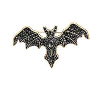 Rhinestone Bat Brooch Retro Gothic Lapel Pin For Women | Premium alloy bat brooch featuring sparkling rhinestones designed for gothic clothing