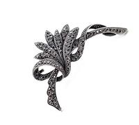 Rhinestone Black Flower brooches for Women Fashion Vintage Brooch pin Party Wedding Accessories Large Broches Made in China