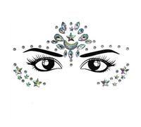 Rhinestone Bright Face Stickers 3D pour maquillage à paillettes Autocollants sur le visage Pierres précieuses Décoration de bijoux (A (7))