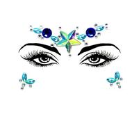 Rhinestone Bright Face Stickers 3D pour maquillage à paillettes pour bijoux de maquillage sur le visage Pierres précieuses Décoration de bijoux (A (2))