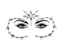 Rhinestone Bright Face Stickers 3D pour maquillage à paillettes pour bijoux de maquillage sur le visage Pierres précieuses Décoration de bijoux (C (2))