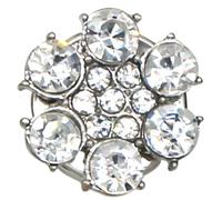 Rhinestone Button Covers, Detachable No Sew Flower Shirt Clips