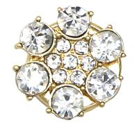Rhinestone Button Covers, Detachable No Sew Flower Shirt Clips