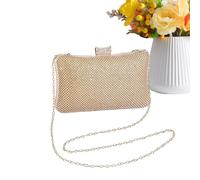 Rhinestone Clutch Sparkly Formal Purse Evening Bag Crystal Handbag | with Chain Handle Elegant Party Suitable Wedding Prom Banquet Ceremony Date Engagement Event Bridal Celebration, Gold, Se référer à