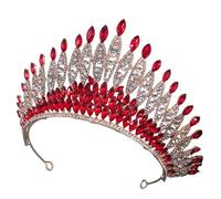 Rhinestone-Encrusted Bridal Headband Crown Alloy For Pageants & Weddings, One Size, Bois d'agar, Aucune pierre précieuse.