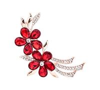 Rhinestone Flower Branch Brooch, Elegant Floral Lapel Pin | Durable alloy material with anti-oxidation plating, designed for daily banquet wear