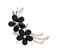 Rhinestone Flower Branch Brooch, Elegant Floral Lapel Pin | Durable alloy material with anti-oxidation plating, designed for daily banquet wear