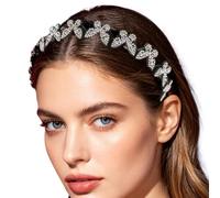 Rhinestone Headbands, Non-Slip Wavy Butterfly Shiny Crystal Headbands