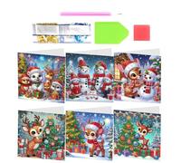 Rhinestone Painting Greeting Cards - 6 Pieces Sparkling Blessing Postcards