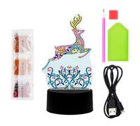 Rhinestone Painting Night Lamp - DIY LED Crystal Art Drawing Kit With Sparkling Stones, Portable Creative For Bedroom Desk | Craft Activity Gift For Girls Children Arts Crafts Hobby Learni