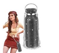 Rhinestone Water Bottle - Portable $350 xt(ml)$ Thermal Flask With Chain, Insulated Glitter Coffee Cup, Sparkly Crystal Diamond Water Bottle Gift For Birthdays & Travel