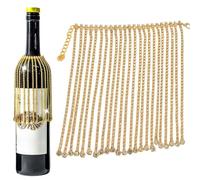 Rhinestone Wine Bottle Cover - 4 Pieces Shiny Adjustable Home Decor,Rhinestone Decorative Wine Bottle Fringe,for Champagne Whiskey Wedding Holiday Birthday Party Offices Home Dormitory Apartments