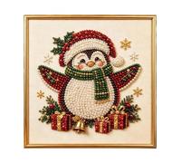 Rhinestones Pearl Painting Kits Christmas Craft Window Decor with Frame