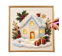 Rhinestones Pearl Painting Kits Christmas Craft Window Decor with Frame
