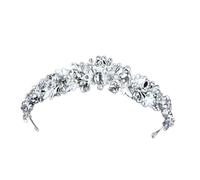 Rhingestone Flower Bridal Crowns Handmade Silver Color Tiara Band Band Crystal Diadem Crown Wedding Hair Accessoires