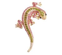 Rhingestone gecko lizard broche épingle pour femmes filles mode cristal broches épingles à revers mignonnes accessoires de vestige des vacances à thème anniversaire bijoux bijoux unisexe cadeau
