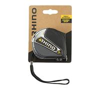 RHINO 46222 5m-Mètre Ruban avec Embout magnétique (aimanté) avec Double Stop-Crochet pour Ceinture-Norme EU Mid Class II-Longueur 5 m x Largeur 19 mm-Garantie 5 Ans, NC, 19mm
