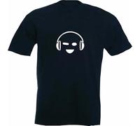 Rhino and Mugsy DJ Headphones Mens Black T Shirt with White Print for £9.99 Manches Courtes(3X-Large)