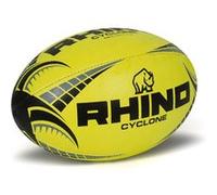 Rhino ballon de rugby Cyclone junior caoutchouc/polyester jaune taille 5 Jaune G