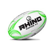 Rhino Rapide XV Ballon de Rugby Blanc/Vert Taille 3