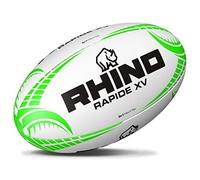 Rhino Rrb1325 Rapide XV Ballon de Rugby Unisexe, Blanc/Vert, 5