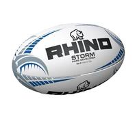 Rhino - Ballon de rugby STORM PASS DEVELOPER (Taille 5) (Blanc/Bleu/Noir)