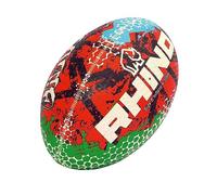 Rhino - Ballon de rugby (Taille 5) (Rouge/Bleu/Vert)