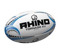 Rhino - Ballon de rugby TORNADO (Taille 5) (Blanc/Bleu/Noir)