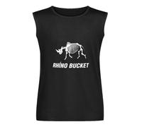 Rhino Bucket Rhino Bones Vest Tank T-Shirt Cotton Men Black Sleeveless Tee L