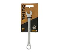 RHINO - Clé Mixte 12 mm, clé de Serrage, clé à Anneau et clé à Fourche combinés - Diamètre 12 mm - Haute qualité - Fabriqué en Acier (Chrome Vanadium) - Garantie à Vie - Plusieurs Tailles Disponibles