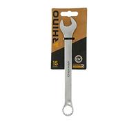 RHINO - Clé Mixte 15 mm, clé de Serrage, clé à Anneau et clé à Fourche combinés - Diamètre 15 mm - Haute qualité - Fabriqué en Acier (Chrome Vanadium) - Garantie à Vie - Plusieurs Tailles Disponibles