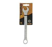 RHINO - Clé Mixte 16 mm, clé de Serrage, clé à Anneau et clé à Fourche combinés - Diamètre 16 mm - Haute qualité - Fabriqué en Acier (Chrome Vanadium) - Garantie à Vie - Plusieurs Tailles Disponibles