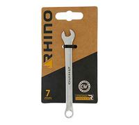 RHINO - Clé mixte 7 mm, clé de serrage, clé à anneau et clé à fourche combinés - Diamètre 7 mm - Haute qualité - Fabriqué en Acier (Chrome Vanadium) - Garantie à vie - Plusieurs tailles disponibles