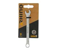 RHINO - Clé Mixte 9 mm, clé de Serrage, clé à Anneau et clé à Fourche combinés - Diamètre 9 mm - Haute qualité - Fabriqué en Acier (Chrome Vanadium) - Garantie à Vie - Plusieurs Tailles Disponibles