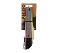 RHINO - Cutter 25mm - Cutter à cran avec manche bi-matière - Cutter à lame sécable avec chargeur - Lame 25 mm - Manche ergonomique - Garantie à vie - Couteau à lame rétractable