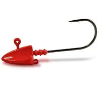 Rhino Hameçon Jig Force Premium avec tête plombée - Accessoire de pêche pour Poissons en Caoutchouc - Rouge UV - 10/0