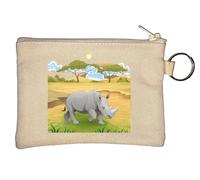 Rhino in Africa Porte-monnaie Beige