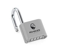 Rhino Lock Cadenas à combinaison sécurisée,Gris,Cadenas à combinaison à 4 chiffres pour casiers de gym, d'école et de travail, moraillons, abris de jardin et boîtes à outils (marque britannique)