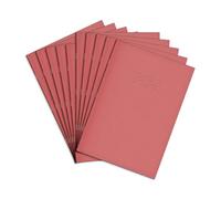 Rhino Lot de 10 cahiers d'exercice 48 pages lignés 12 mm Couverture rose Format A4