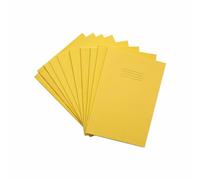 Rhino Lot de 10 cahiers d'exercices A4, 64 pages/carnet de notes ligné de 15 mm, fournitures de papeterie pour bureau et école, jaune