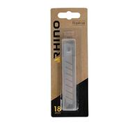 RHINO - Lot de 10 lames cutter à cran 18mm - Jeu de 10 lames de cutter de rechange - Largeur lame 18 mm - Compatible avec le cutter à cran Rhino 060482