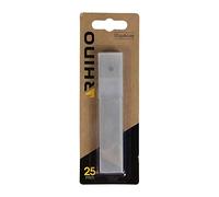 RHINO - Lot de 10 lames cutter à cran 25mm - Jeu de 10 lames de cutter de rechange - Largeur lame 25 mm - Compatible avec le cutter à cran Rhino 060512