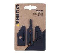 RHINO - Lot de 3 lames de rechange pour cisaille/grignoteuse - Jeu de 3 lames pour grignoteuse - Couteau central + 2 couteaux latéraux - Compatible avec grignoteuse à tôle Rhino 011392