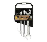 RHINO - Lot de 8 clés à fourches, jeu de 8 clés plates, clés de serrage - Diamètre 6 à 22 mm - Fabriqué en Acier (Chrome Vanadium) - Haute qualité - Garantie à vie