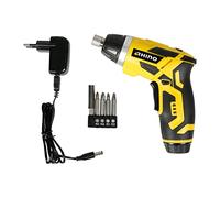 RHINO - Perceuse-visseuse, Visseuse dévisseuse sans fil 3.6V / 1.3Ah / Poignée rotative/Batterie Lithium-Ion/Livrée avec 4 embouts de vissage 50mm + 1 porte embout magnétique