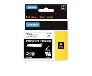 Rhino Permanent Poly industriel cassette d'étiquettes, 3/4in X 5,5 m, Blanc, vendu comme 1 chaque, Lot de 6, Total 6 chaque