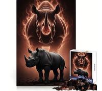 Rhino Power Force et Majesté Puzzle de 1000 pièces pour Adolescents Jeu intellectuel et de détente mentale Découpe de qualité Cadeau de Noël (38x26cm)