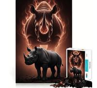 Rhino Power Puzzle Force et Majesté 1000 pièces pour Adultes Jeu Intelligent et Amusant Décoration Murale aux Bords Lisses (50x75cm)